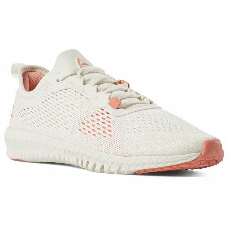 Adidasi Training Reebok Flexagon Dama Albi/Roz Romania QM5874YU